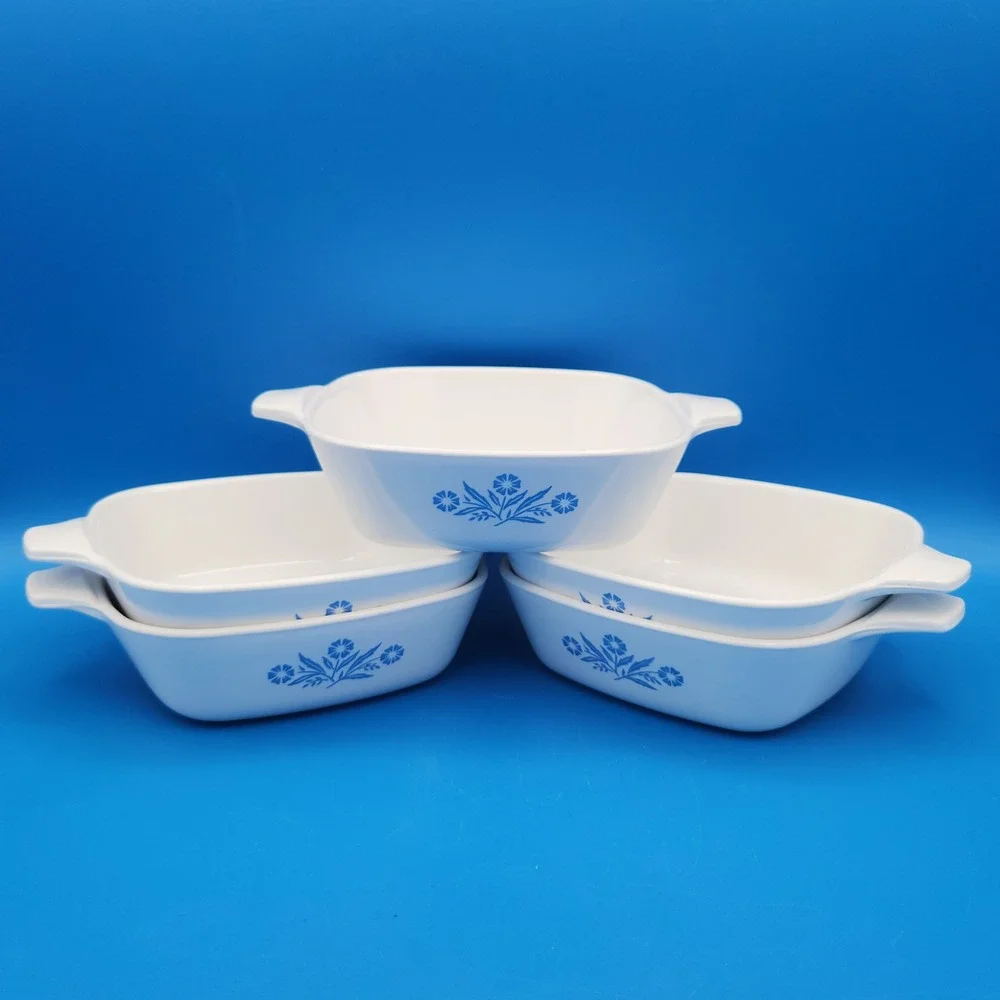 Vintage Corning Ware Blue Cornflower P-41-B 12oz Casserole Dishes Set of 5